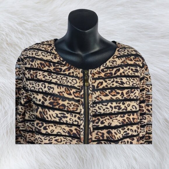 🐆 Ark & Co Animal Print Cropped Jacket – Size L (M/L Fit) 🐆 - Picture 8 of 9